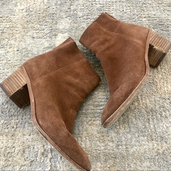 MADEWELL Brown Suede Zip Ankle Fashion Boots Bootie Size 7 - Picture 1 of 14